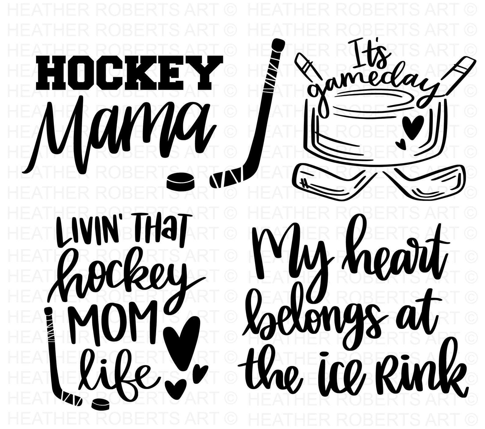 Hockey Mom SVG Bundle Hockey Mom SVG Love Hockey Svg Hockey Etsy