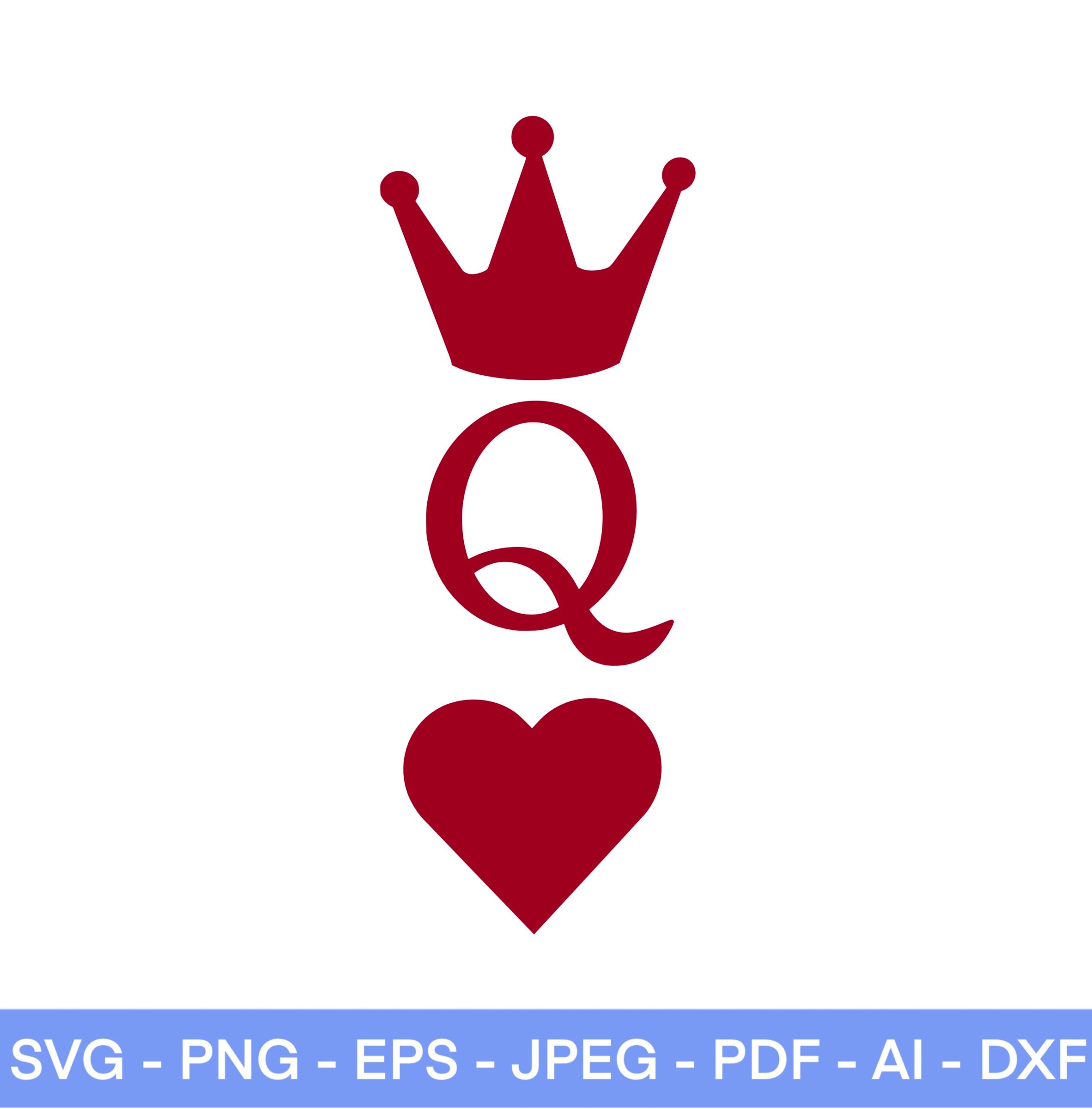 Queen of Hearts Svg Queen SVG Crown Svg EPS PNG Jpeg Etsy