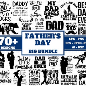 VADERDAG GROTE bundel, papa SVG-bundel, cadeau voor papa, Heather Roberts kunstbundel, Vaderdag ontwerpen, gesneden bestanden Cricut, silhouet