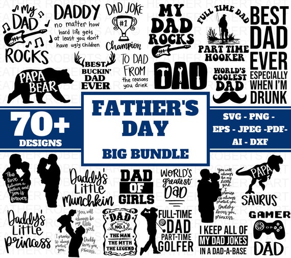 FATHER'S DAY BIG Bundle, Dad Svg Bundle, Gift for Dad, Heather Roberts Art Bundle, Father's Day Designs, Cut Files Cricut, Silhouette