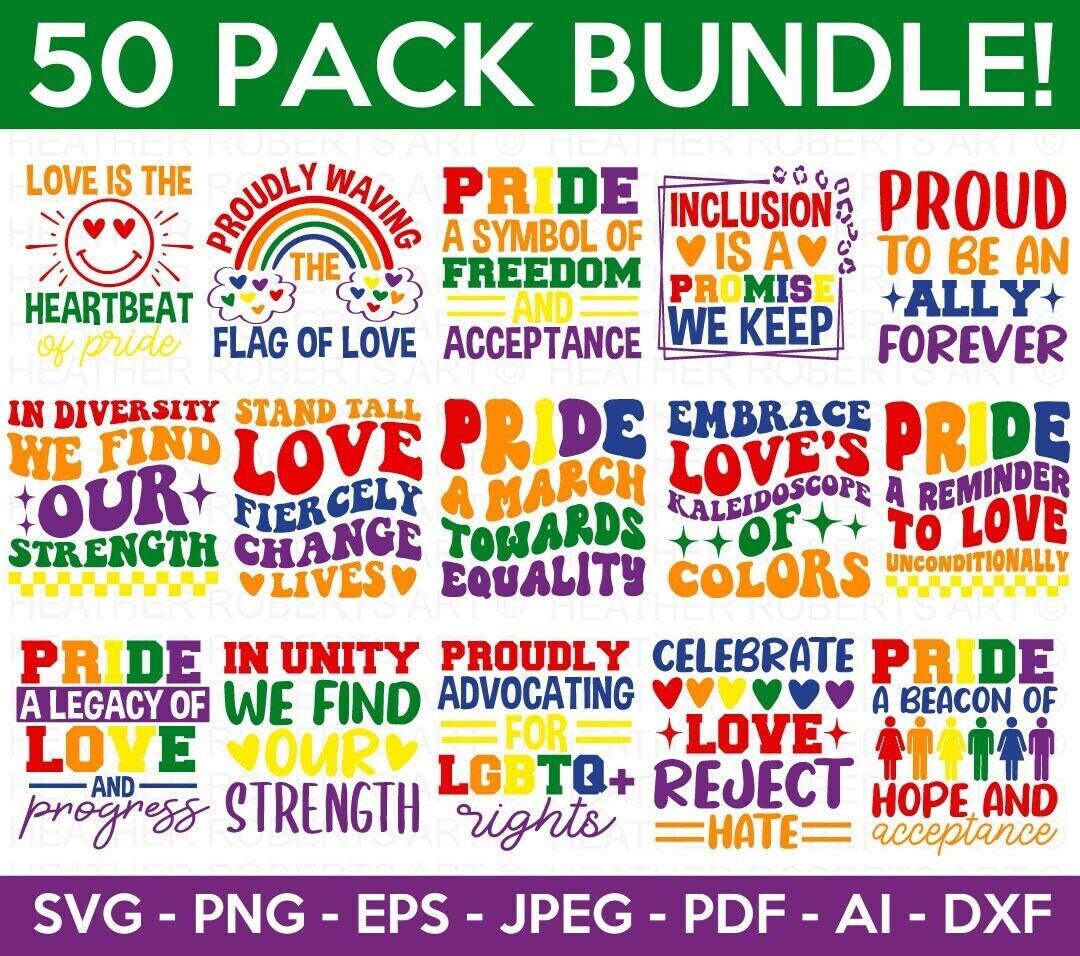 LGBTQ+ SVG Bundle, Gay Pride SVG Bundle, Gay svg, Pride svg, Rainbow svg, Gay Pride Shirt svg, Gay Festival Outfit svg, Cut Files for Cricut