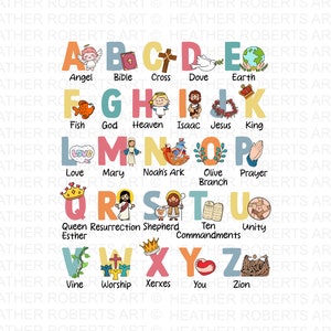 Biblisches Alphabet Shirt PNG, Christliche PNG Shirts, Biblisches T-Shirt Design, Religiöse Sublimation, Bibel Vers PNG, Schule PNG, Sublimation