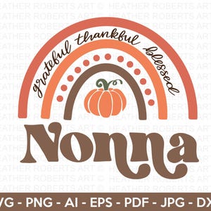 Commande personnalisée - automne arc-en-ciel SVG, reconnaissant nonna svg, nonna SVG, automne nonna svg, couper fichier Cricut, sublimation