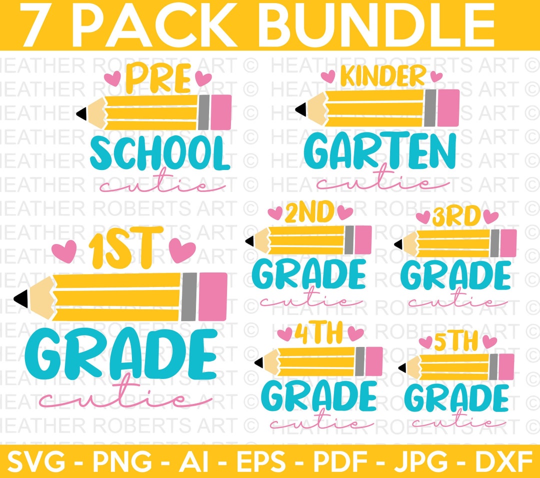 Back to School SVG Bundle, Pencil SVG, Grade Level Vibes Svg, Teacher ...