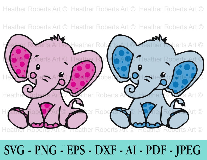 Download Baby Elephant Svg Bundle Cut Elephant Clipart Baby Shower Etsy
