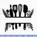 Kitchen Split Frame SVG, Kitchen Monogram svg, Flourish Kitchen SVG, Cooking Monogram svg, Kitchen Cut File, Cut File Cricut, Silhouette 