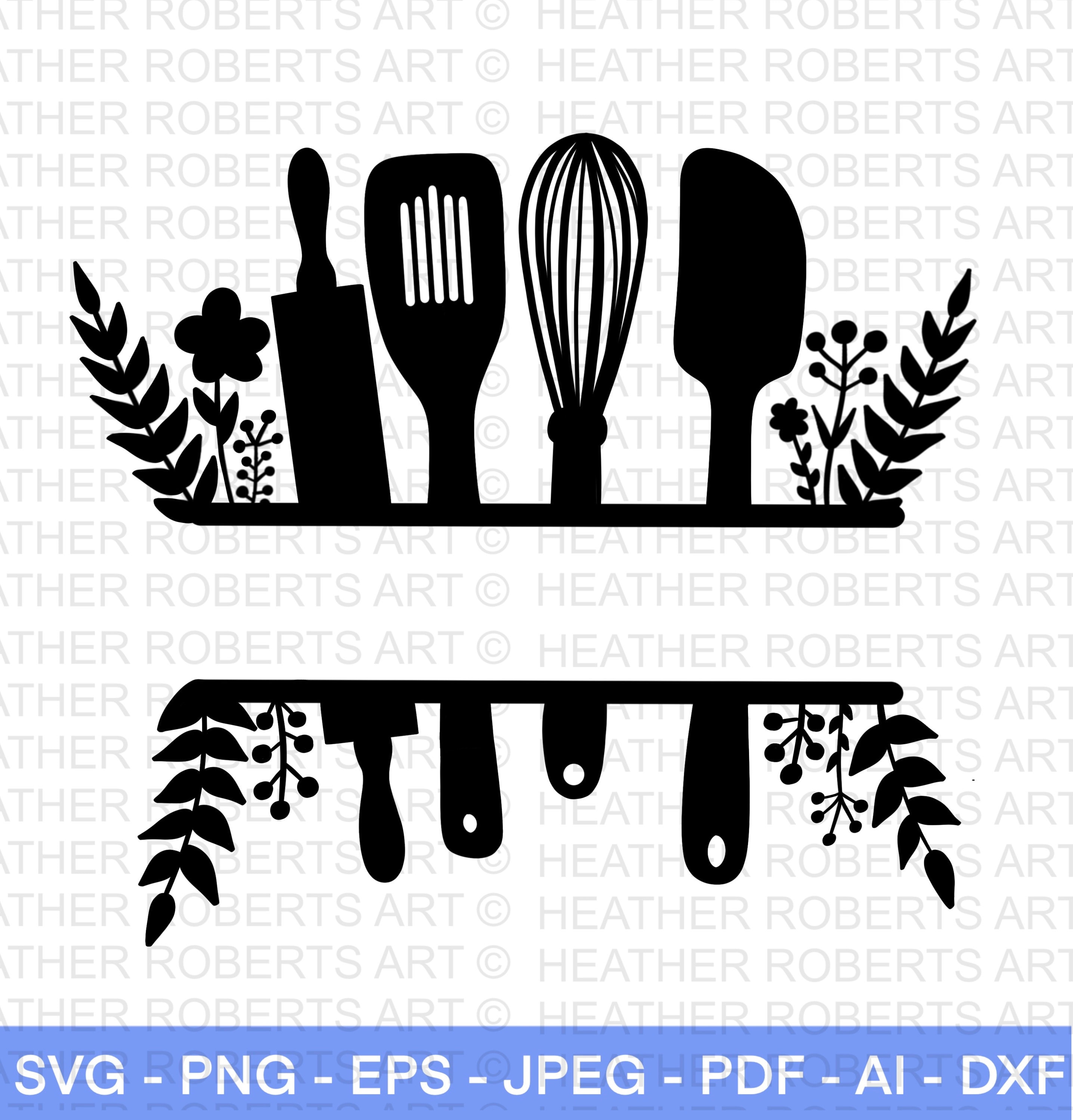 Kitchen Utensils Split Monogram SVG, Kitchen Svg, Cooking Svg, Utensils  Svg, Kitchen Frame Svg, Master Chef Svg, Cut Files, Cricut, Png, Svg 