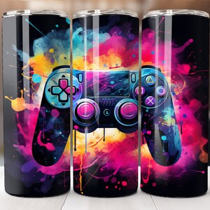 Emballage pour gobelet Gamer 20 Oz, Emballage pour gobelet pour contrôleur de jeu 3D, Designs de jeux vidéo, Sublimation de jeux vidéo, Emballage pour gobelet pour jeux vidéo, Sublimation