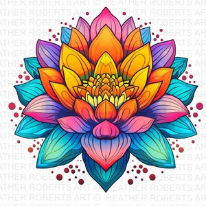 Psychedelische lotus, psychedelische bloem png, bloem png, psychedelische png decor, psychedelische kunst, lotus png, kunst aan de muur png, sublimatie png