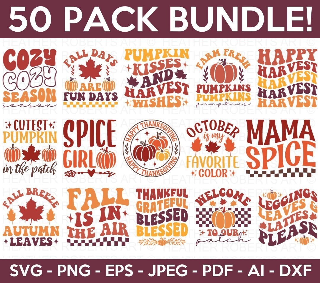 Autumn SVG Bundle, Fall SVG Bundle, Thanksgiving Svg, Fall Svg, Autumn