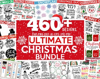 CHRISTMAS ULTIMATE BUNDLE, 460 Designs, Heather Roberts Art Bundle, Christmas svg, Winter svg, Holidays, Cut Files Cricut, Silhouette