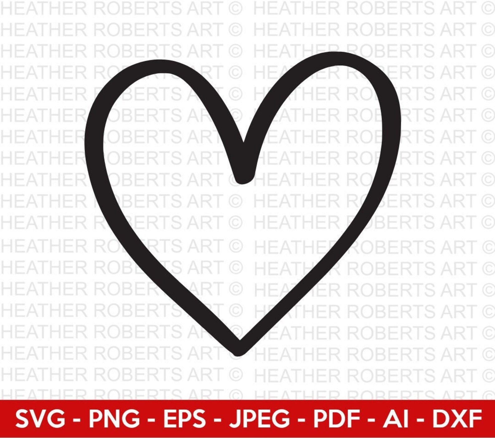 Heart Outline Svg Heart Svg sketch Hand drawn Heart Svg Valentine 
