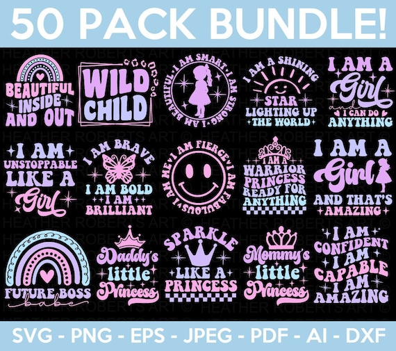 Retro Little Girl Svg Bundle, LIttle Girl Svg, Retro Designs, Little Girl Quotes, Little Girl Sayings, Cut Files for Cricut, Silhouette