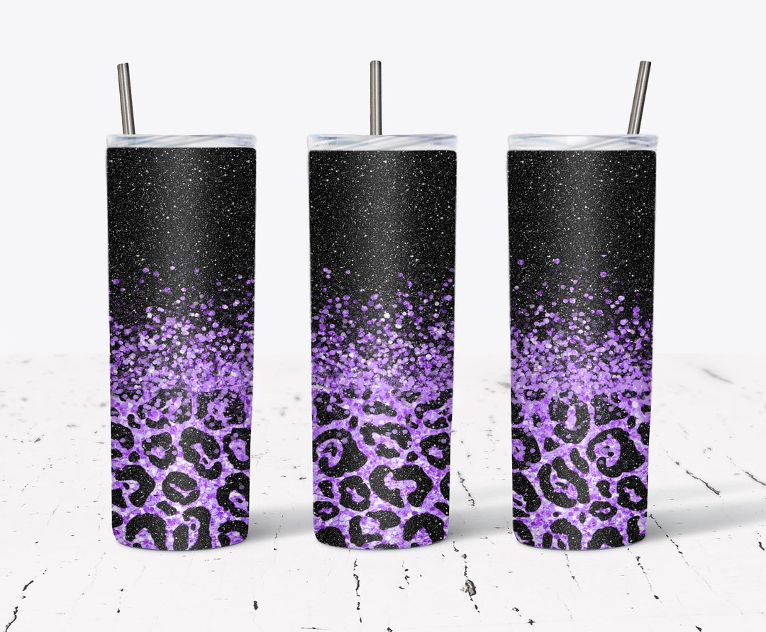 Purple Glitter Leopard 20 Oz Skinny Tumbler Sublimation Design (PNG) - Etsy