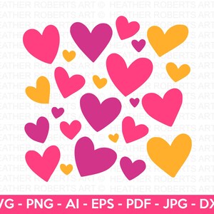 Heart Svg, Valentines Day PNG, Love SVG Cut File, Mothers Day DXF Cut File, Cute Heart Clipart, Pdf, Cut File For Cricut, Silhouette