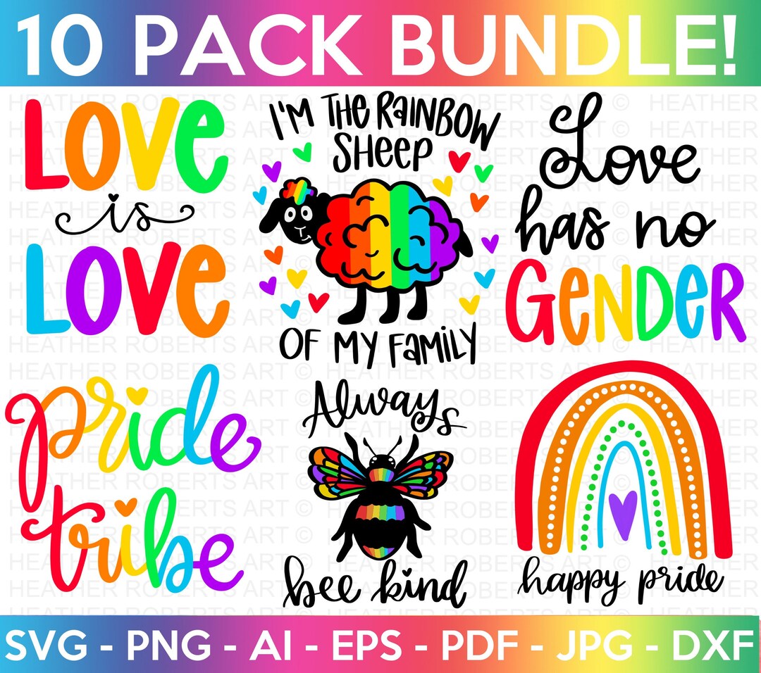 Gay Pride Ally SVG Bundle, LGBT Ally SVG Bundle, Gay Ally Svg, Rainbow ...