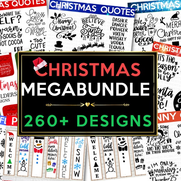 CHRISTMAS MEGA BUNDLE, 260+ Designs, Heather Roberts Art Bundle, Christmas svg, Winter svg, Holidays svg, Cut Files Cricut, Silhouette