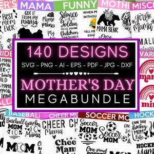 MOTHER'S DAY MEGA Bundle, Mom svg Bundle, 140 Designs, Heather Roberts Art Bundle, Mother's Day Designs, Cut Files Cricut, Silhouette
