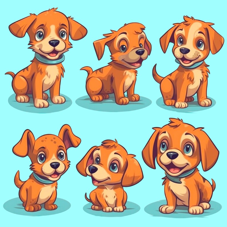 Puppy Clipart Set, Cute Dog Clipart. Animal Clipart, Puppy PNG, Dog ...