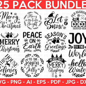 Christmas SVG Bundle, Christmas SVG, Merry Christmas SVG, Christmas Ornaments svg, Winter svg, Santa svg, Funny Christmas Bundle svg, Cricut
