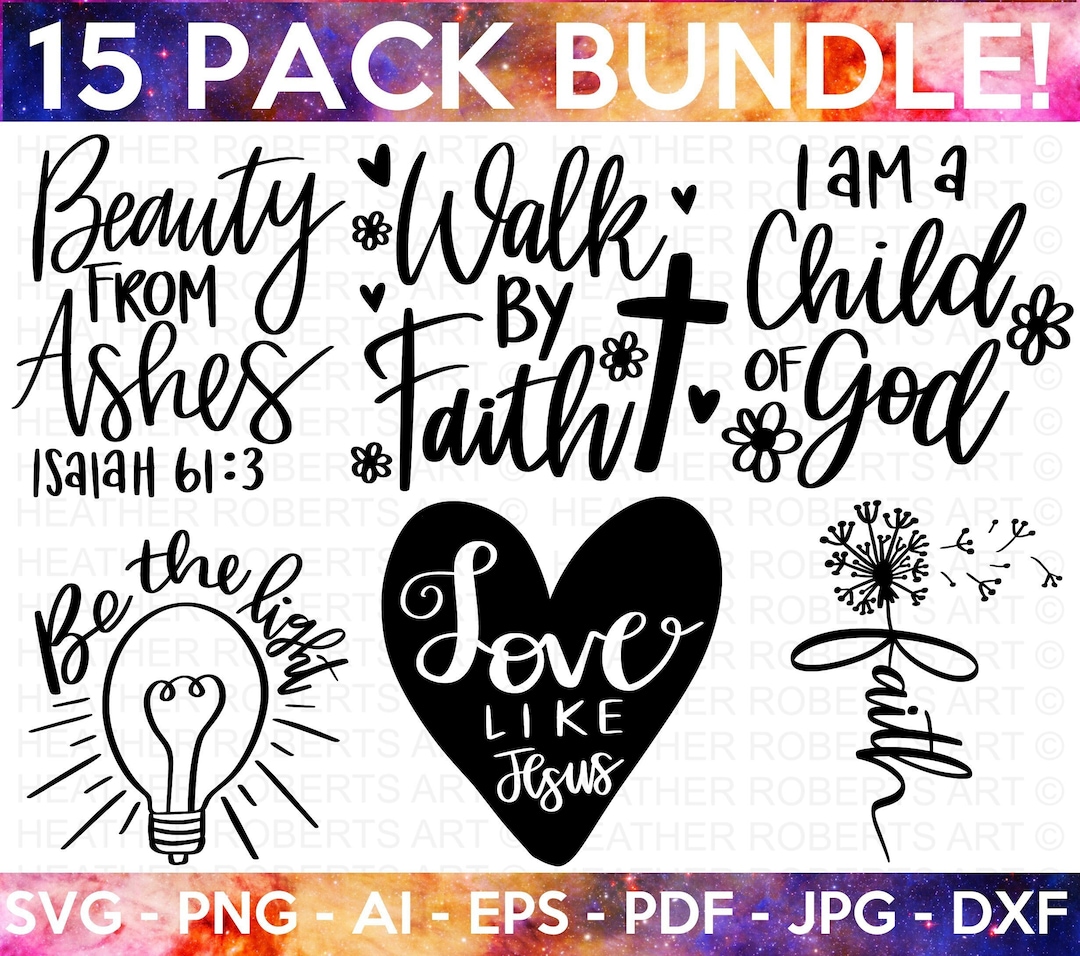 Christian SVG Bundle, Scripture Bundle, Instant Download, Bible Verse ...