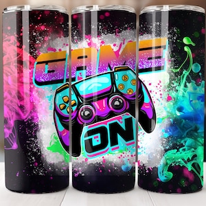 Game On 20 oz Tumbler Wrap Vorlage, Gamer Sublimation, Gamer Tumbler Wrap, Spieltag Tumbler Wrap, Videospiel Tumbler Wrap, Sublimation