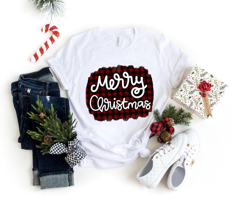 Merry Christmas Red Plaid Sublimation PNG Merry Christmas | Etsy