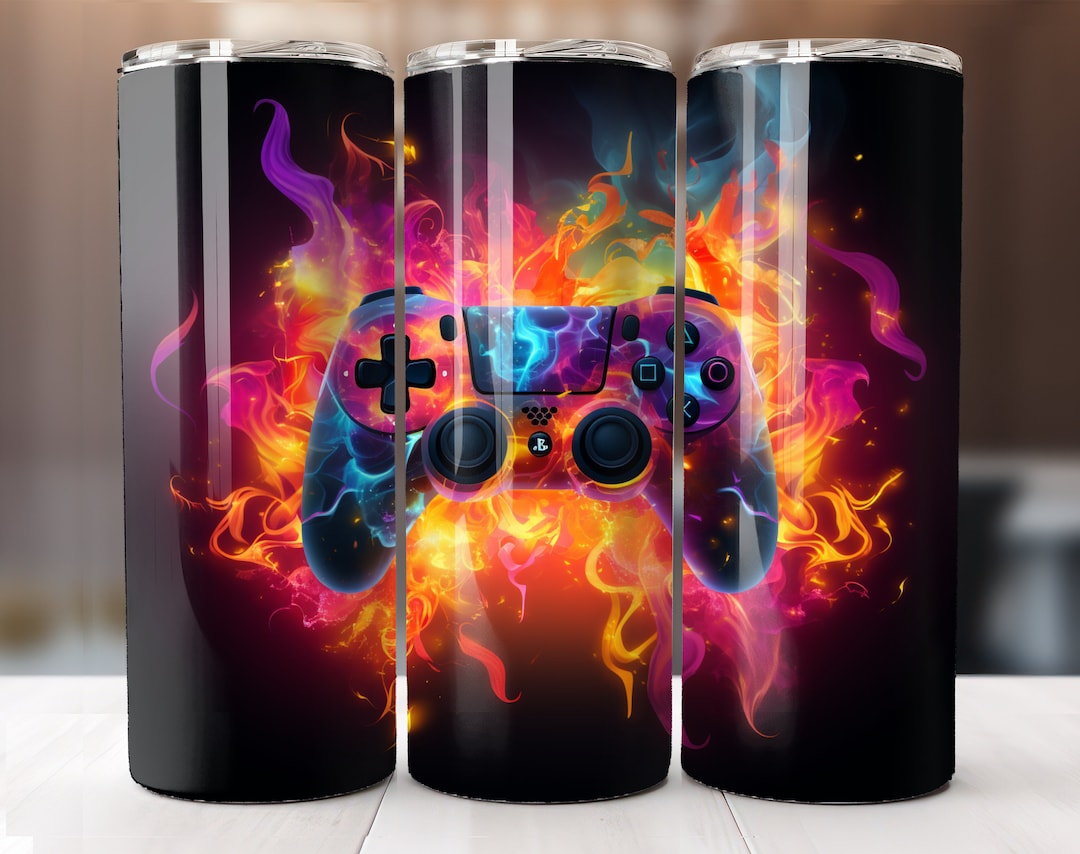 Gamer 20 Oz Tumbler Wrap, 3D Game Controller Tumbler Wrap, Video Games ...