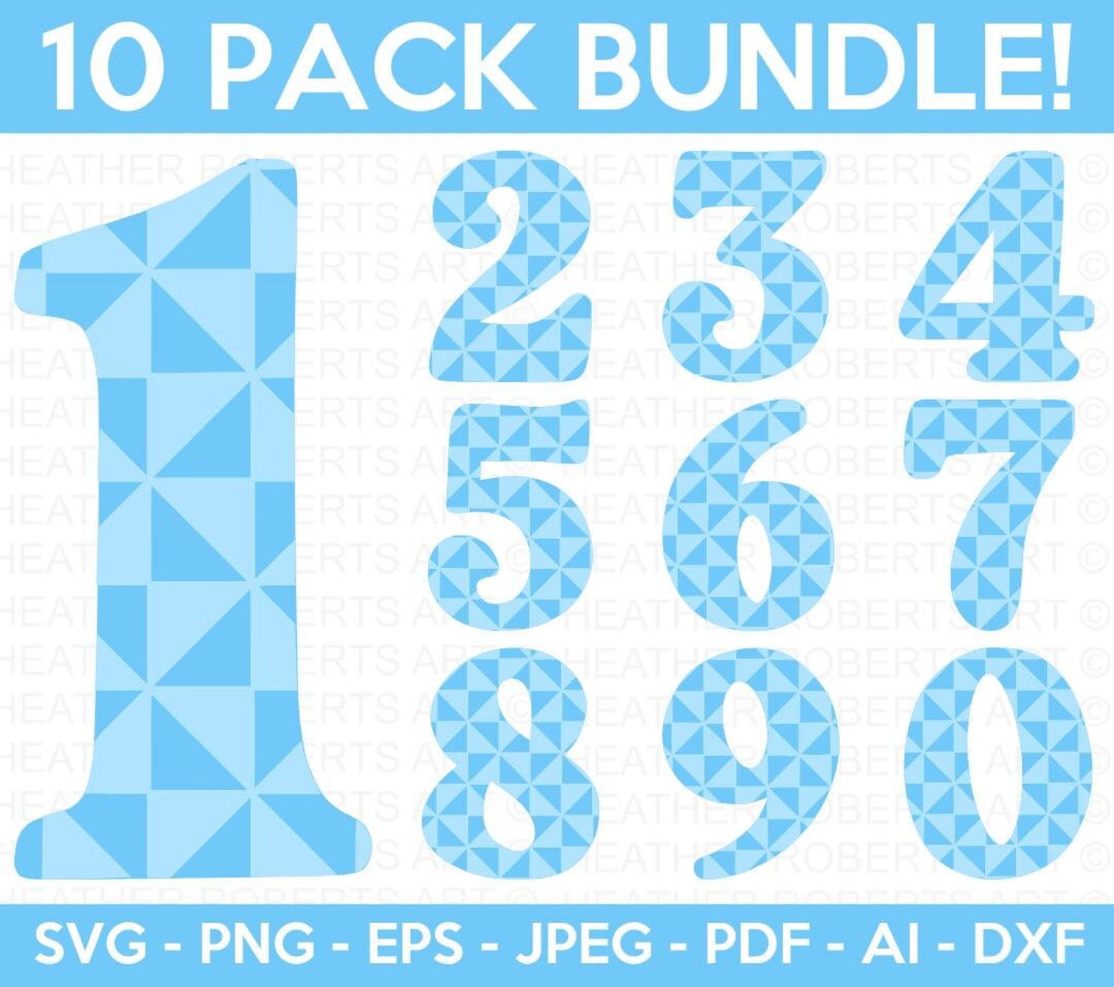 Number Card Svg Numbers SVG Bundle, Numeral Numbers Svg, Number Monograms, Counting ...