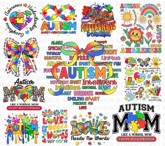 Autism Awareness PNG Bundle: T-Shirt Designs, Quotes (Digital Download)
