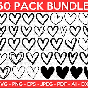 Herz-Svg-Bundle, Herz-Svg, Handgezeichnetes Herz-Svg, Offenes Herz-Svg, Gekritzel-Herz-Svg, Skizze-Herz-Svg, Liebes-Svg, Valentinstag-Svg, Cricut, Png, Dxf
