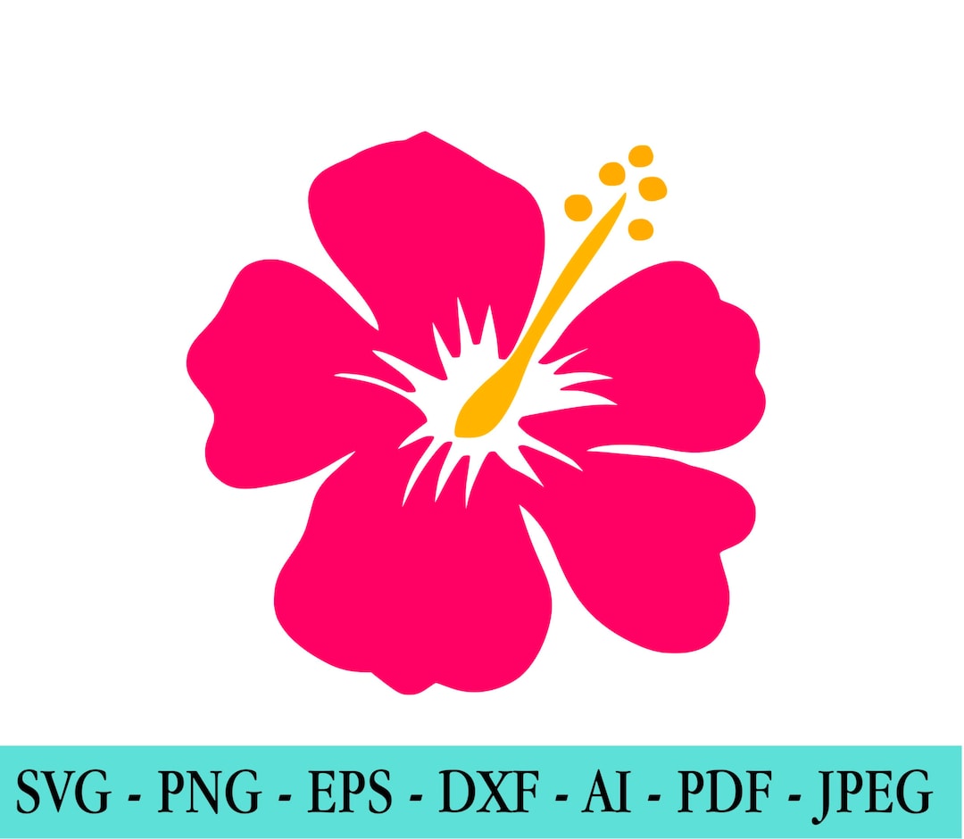 Hibiscus Svg, Tropical Flower Svg, Hibiscus Clip Art, Hawaiian Flower