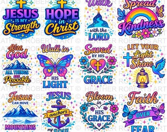 Christian Png Bundle, Bible Verse Png, God Jesus Png, Psalm Png, Love Faith Png, Motivational Quotes, Religious Png