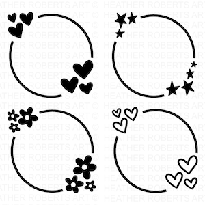 Pacote Svg de borda circular, Molduras circulares, Molduras redondas, Svg de círculo, Svg redondo, Svg de quadro, Svg de borda, Arquivo de corte Cricut, Silhueta