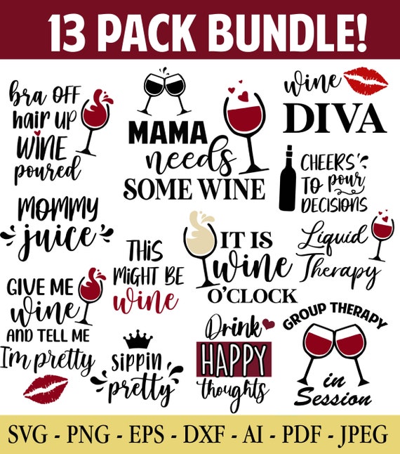 Download Wine Bundle Svg Wine Svg Wine Lovers Wine Decal Wine Etsy