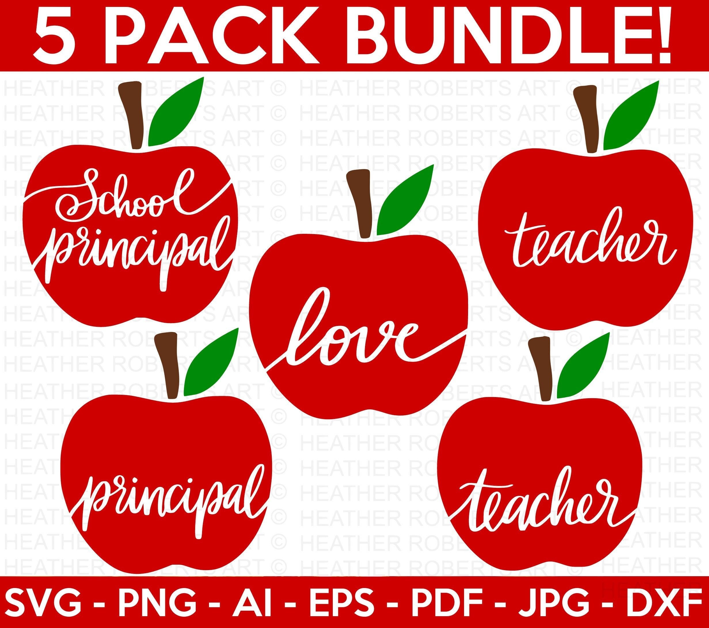 Teacher Apple SVG Bundle Apple SVG Back to School Svg - Etsy