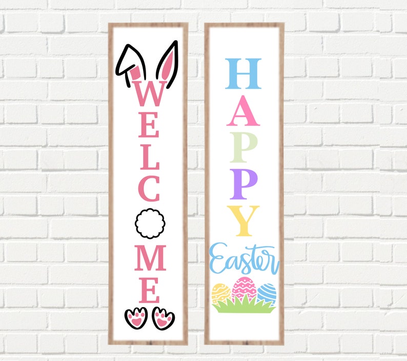 Easter Porch Sign SVG Bundle: Spring Welcome Signs (cut Files) - Etsy ...