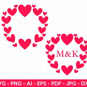Heart Frame SVG Clipart: Valentine&#39;s Day, Anniversary (Digital Download)