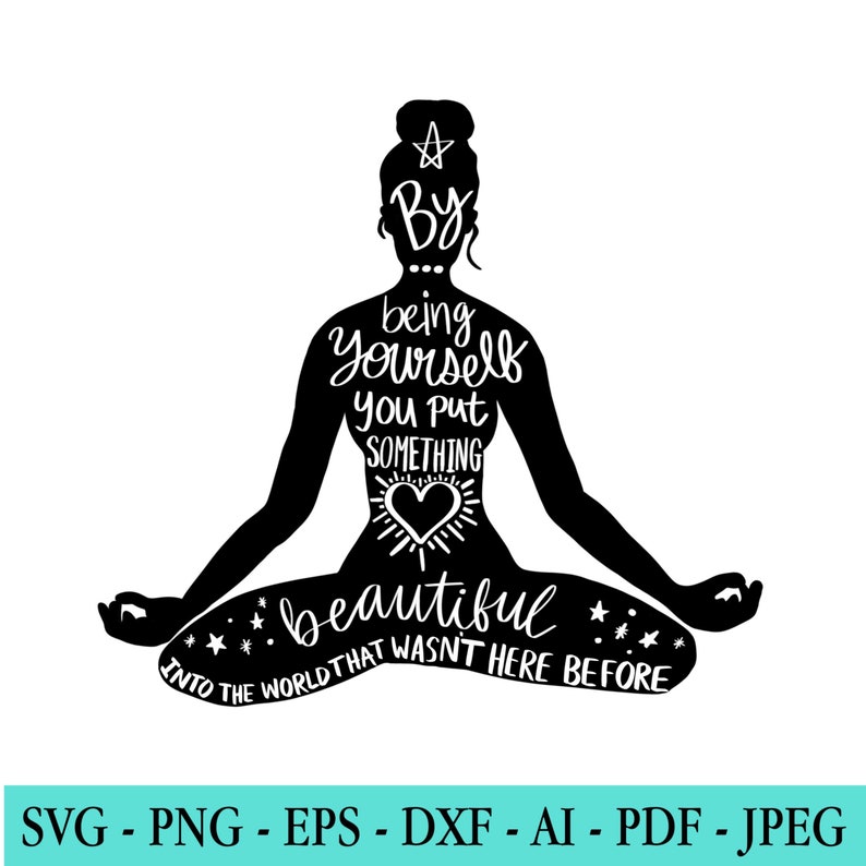 Silhouette Girl Power Yoga SVG Namaste SVG Cut File for Cricut