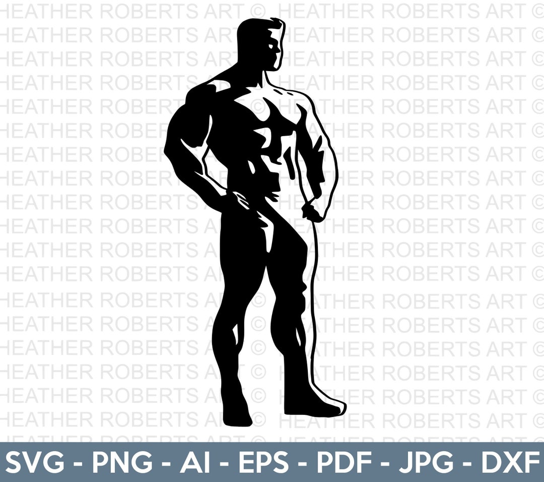 Muscle Man Silhouette SVG, Man SVG, Muscle Man Svg, Hand-drawn SVG,  Portrait Svg, Cut File Cricut, Silhouette, Instant Download 