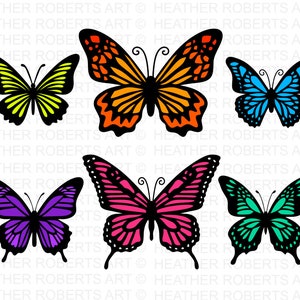 Paquete de sublimación de mariposas, Buttefly Png, Doodle Butterfly Png, Monarch Butterfly Png, Butterfly Clipart, Archivo de sublimación