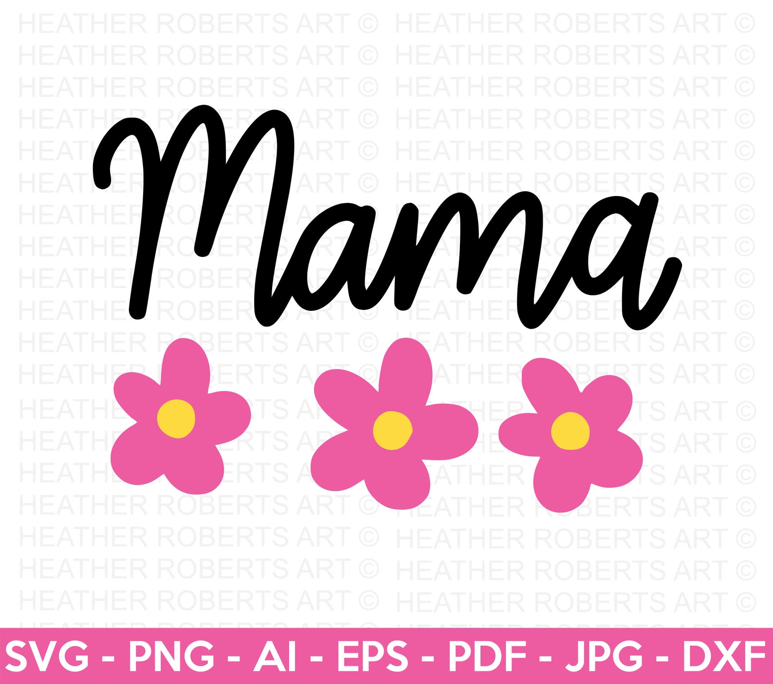 Mama and Mini Matching Flowers SVG Floral Mom and Daughter - Etsy