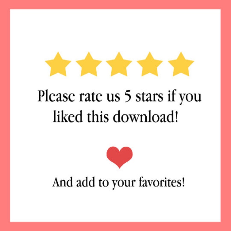 Pode incluir: Cinco estrelas amarelas com um cora&ccedil;&atilde;o vermelho abaixo. O texto diz "Por favor, avalie-nos com 5 estrelas se voc&ecirc; gostou deste download! E adicione-o aos seus favoritos!"
