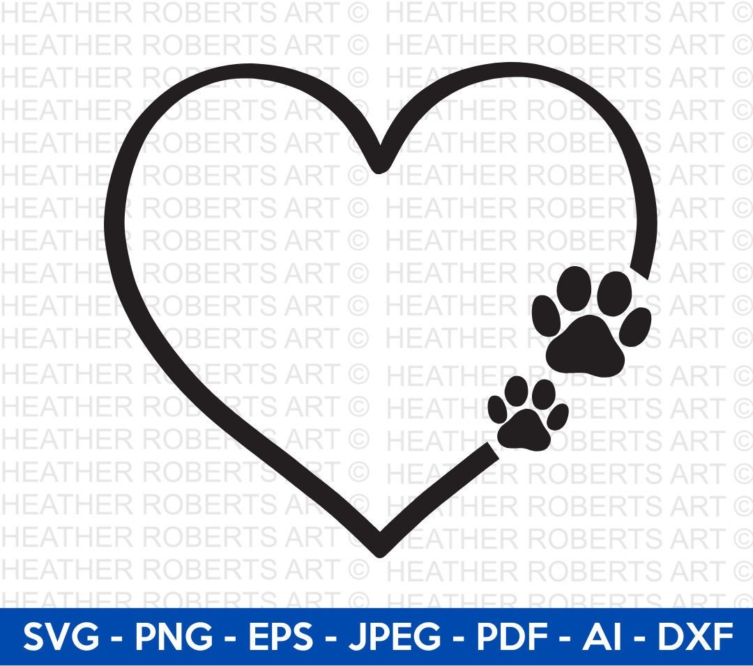 Hundepfote Herz Svg Hund Svg Pfote SVG TierPfote Svg Tier Etsy.de