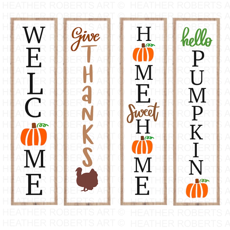 Fall Porch Sign SVG Bundle, Halloween Porch Sign, Autumn Porch Signs, Welcome Signs SVG Bundle, Cut Files for Cricut, Silhouette image 2