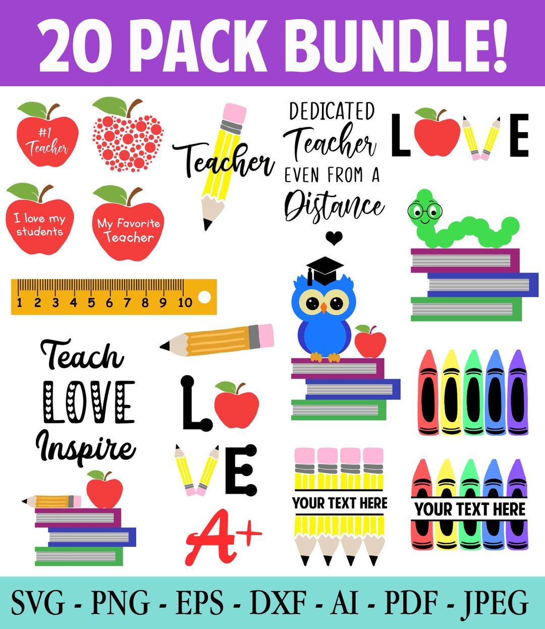 Teacher SVG Bundle, Teacher Svg, School Svg, Teach Svg, Students, Back