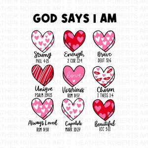 Deus diz que eu sou Valentine Png, Jesus Valentine png, Christian Valentine png, Valentine Bible Verse png, Retro Valentine png, God Valentine png