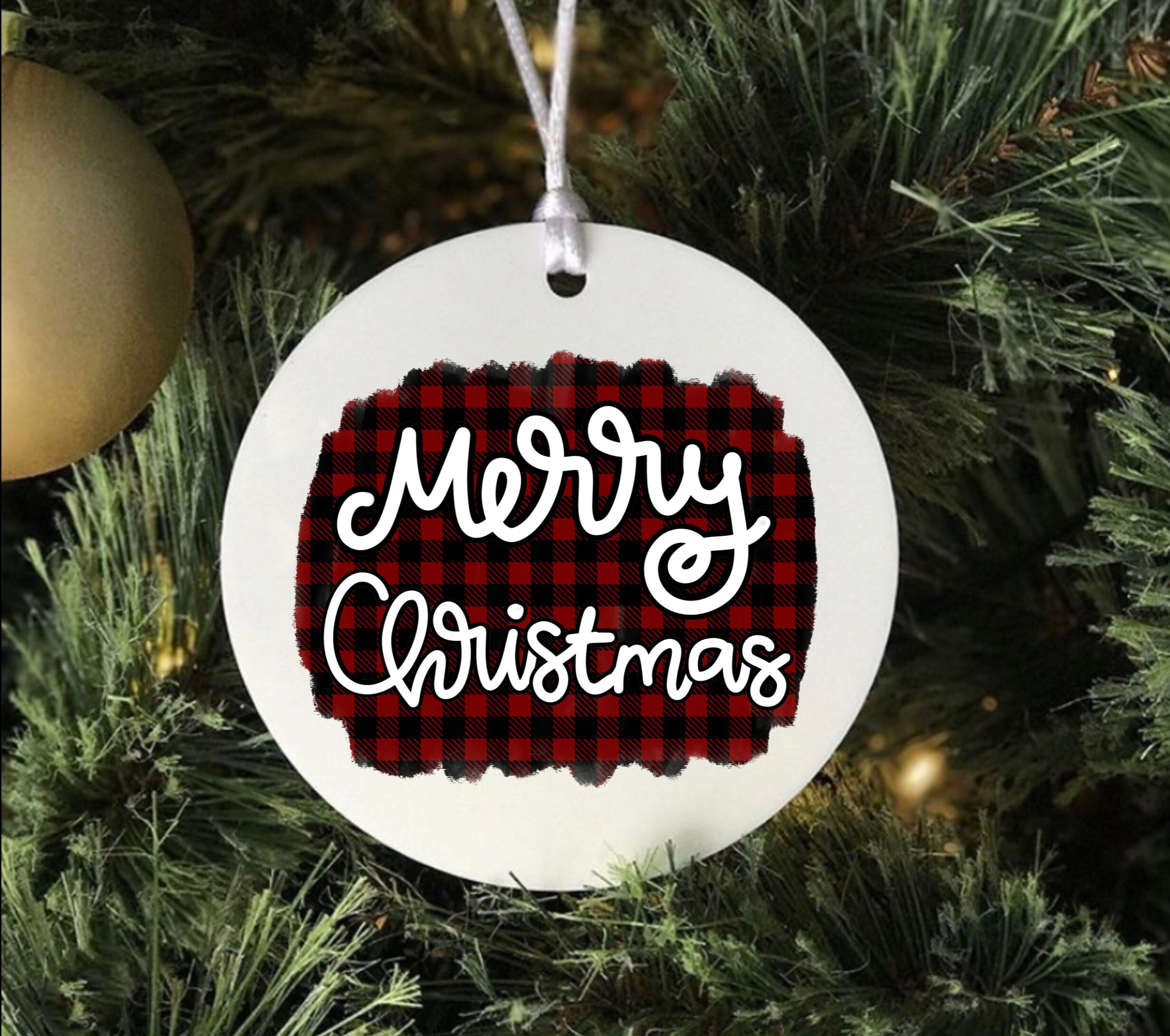 Merry Christmas Red Plaid Sublimation Design (PNG) - Etsy
