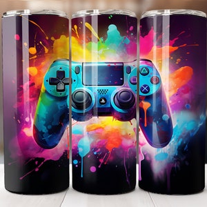Gamer 20 Oz Tumbler Wrap, Envoltura de vaso de controlador de juego 3D, Diseños de videojuegos, Sublimación de videojuegos, Envoltura de vaso de videojuegos, Sublimación