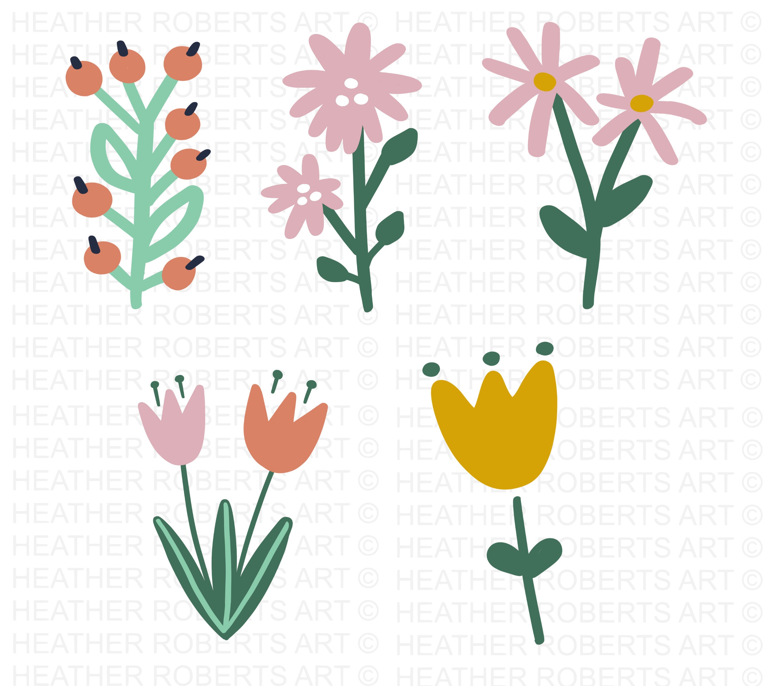Flowers Clipart Collection Floral Bouquet PNG Flowers PNG - Etsy